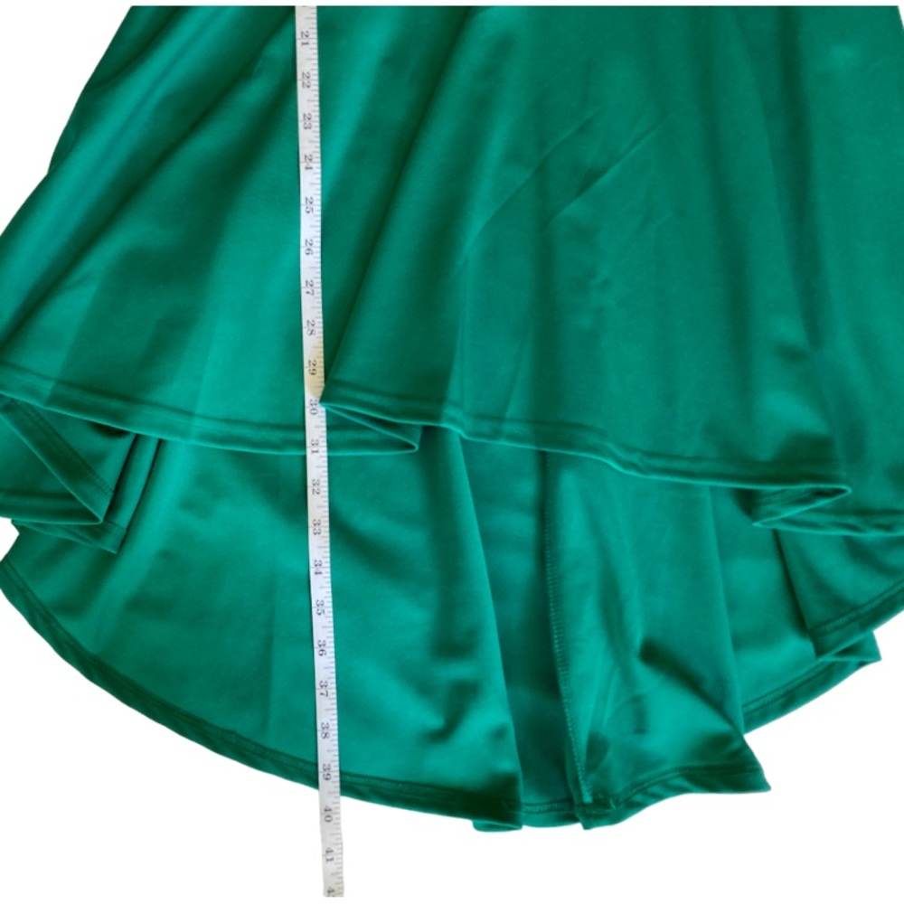 Green, off shoulder, high low dress. M - Picture 2 of 5
